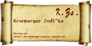 Kronberger Zsóka névjegykártya